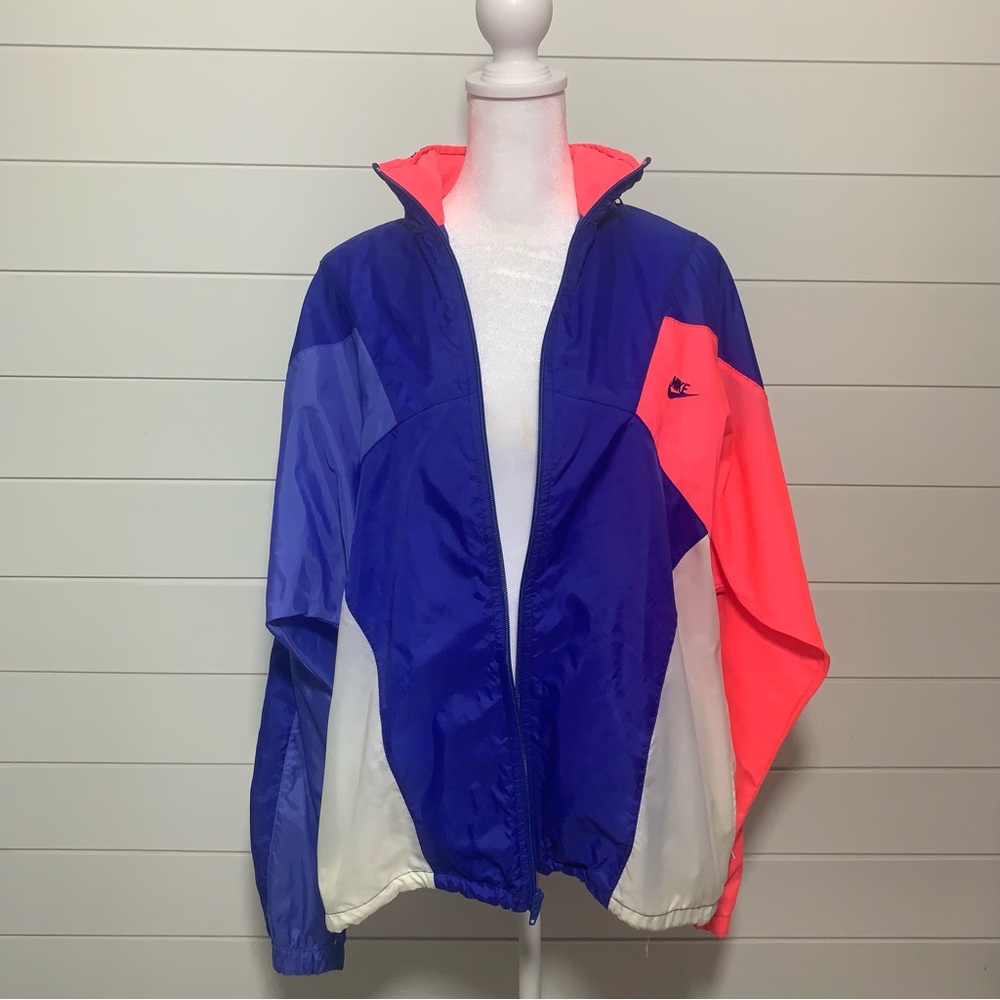 Nike Vintage Retro Jacket Color Block 80s Windbreaker Track Zip Up Size M